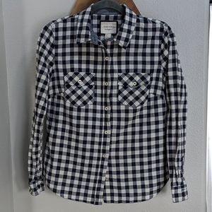 Forever21 button down navy gingham shirt
